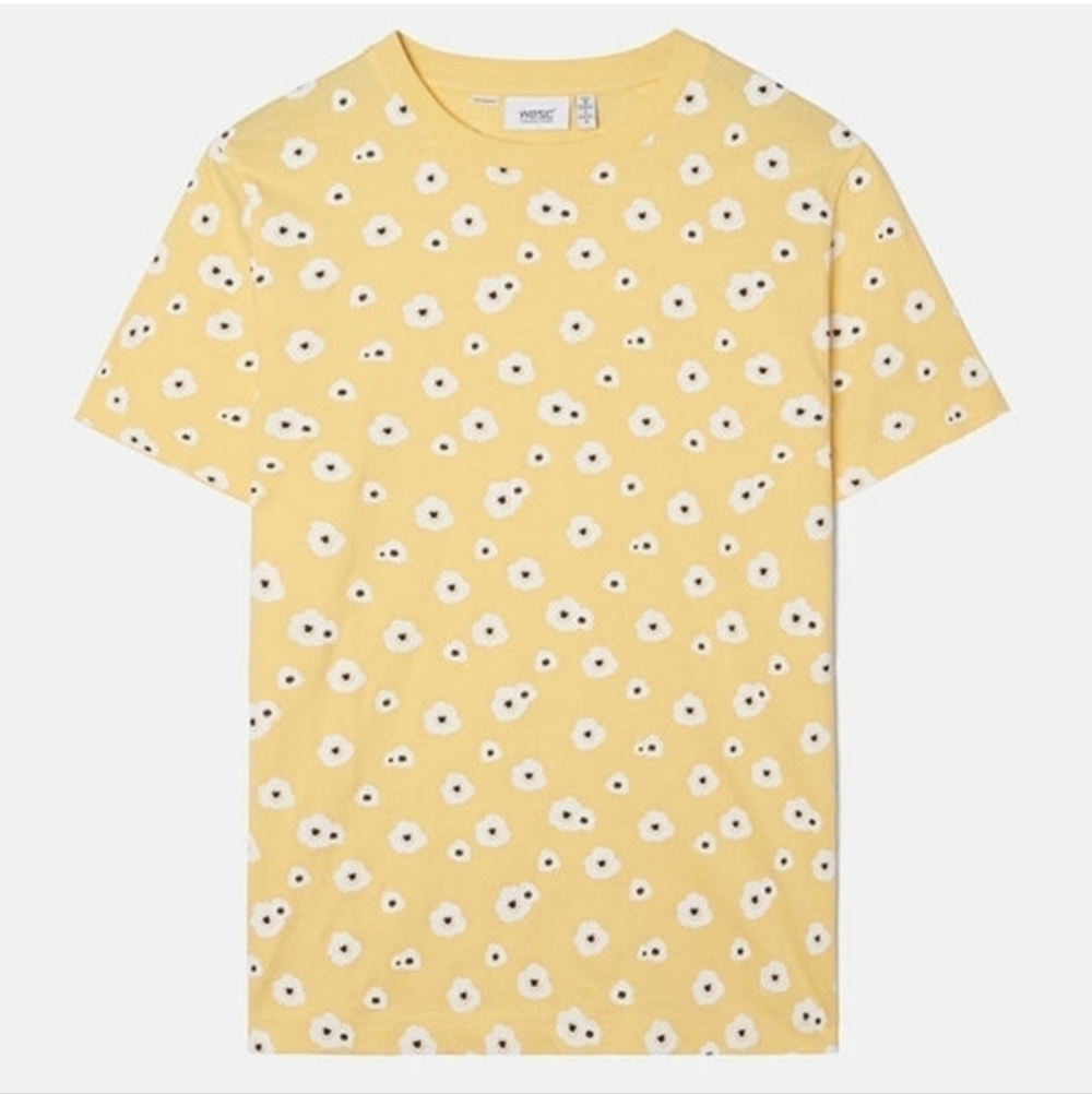 Unisex Wesc Stockholm Sweden Yellow max poppies T-Shirt Tee J111176 Y2K